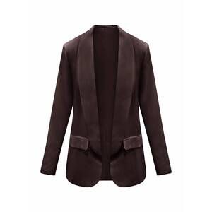 NEW NOUVELLE / SILK95FIVE women's la blazer with flat pockets in chocolate
